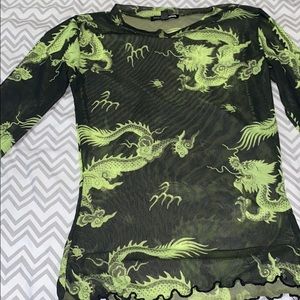 Long sleeve mesh top